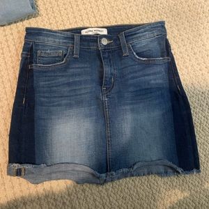 Flying monkey denim skirt